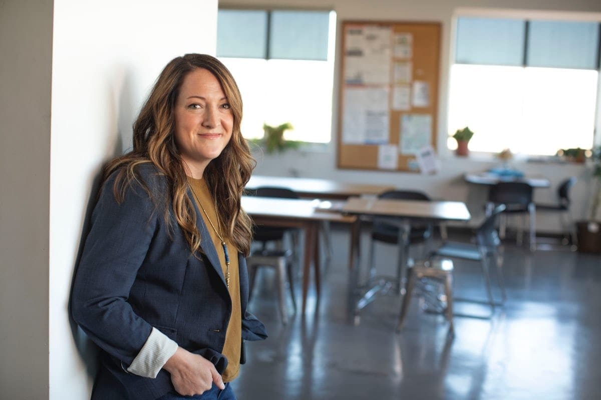 Margaret Hartwell in a navy blazer, photographed at the firm's Plaza offices